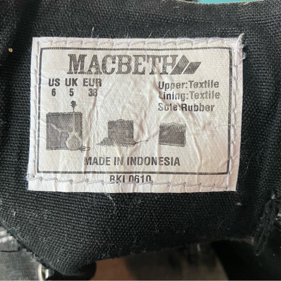 Macbeth Eliot Original Sneaker Vegan M6/W8 NO LACES NO INSERT Black White - Picture 3 of 10